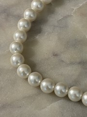 Vintage Single Strand Faux Pearl Choker Necklace Signed Japan