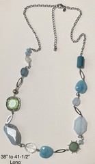 1990s/2000s CHICOS 15pc Statement Necklace Lot Beaded Gemstone Chain Pendant+