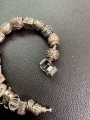 Vintage 925 Sterling Silver Mix Designers Charm Bracelet Jewelry 7 inch