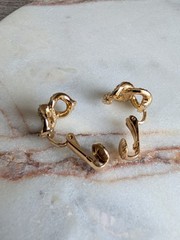 Vintage Christian Dior Gold-Tone Knotted Rope Clip-On Earrings