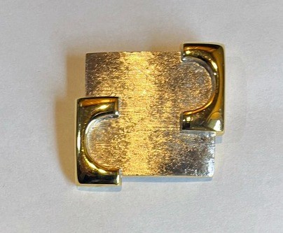 Vintage MONET BROOCH / PIN – CONTEMPORARY DESIGN (SILVER & GOLD)