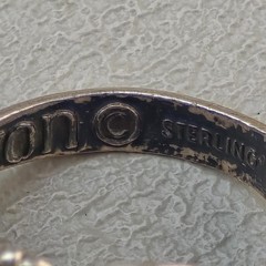 Vintage Avon Sterling Silver Heart Floral Wrap Ring Size 7.5 Open Band