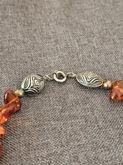 Cognac Amber Nugget Bead Necklace 25″ Long