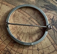 Sterling Brooch Pin Vintage Circle Modernist Mid Century Men/Women