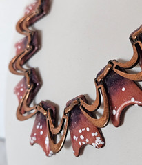 Vintage Renoir Matisse Enameled Copper Mid-century Modern Stylized Necklace