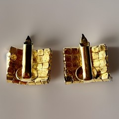 Vtg Avon Star Spangled Banner Dangle & Rhinestone Flag Clip On Earrings 3, 4g