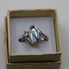 Wrapped Gemstone Ring Sterling Silver