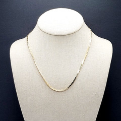Classic Cobra or Snake Chain Bright Shiny Gold Tone Vintage 90s Necklace 18 Inch