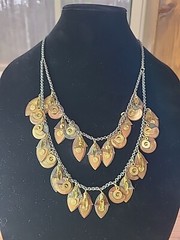 Handmade Mixed Metal Necklace Copper & Brass Artisan Necklace Double Strand