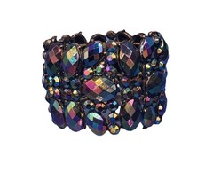 Vintage Crystal Stretch Bracelet Aurora Borealis Stones