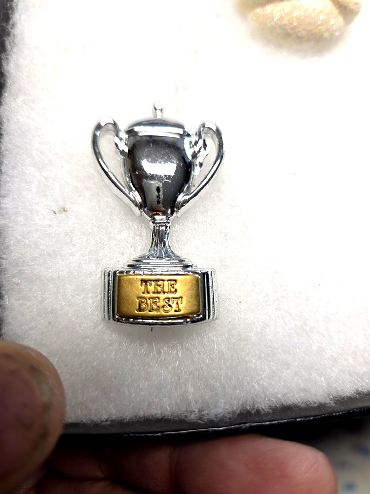 Vtg Danecraft silver gold tone The Best Award Pin