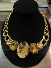 VTG champagne golden necklace 1960′