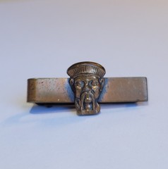 Vintage Detailed 3D Copper Relief Of Asian Face Head On 1.25in Slim Tie Clip
