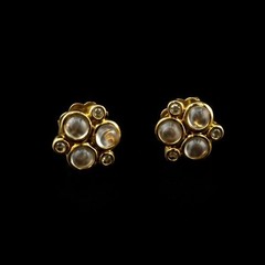 TEMPLE ST. CLAIRE 18K YELLOW GOLD MOONSTONE & DIAMOND EARRINGS