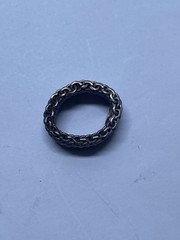 Tiffany & Co. Sterling Silver 925 Somerset Mesh Wide Band Ring Size 4.5 COA