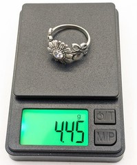 Vintage Elegant RING Silver 925 with Chic Bright Stone -size: 9.5US (19mm) | #2