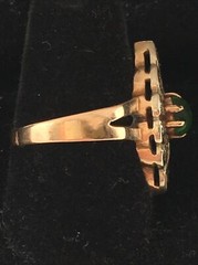 VINTAGE 14K (585) Two Tone Gold Tsavorite Garnet & Diamonds Ladies Ring 4.8gr.