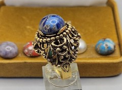 Vintage Lady Ellen Ring Set Interchangeable Magne Gems Gold Tone Glass Stone Lot