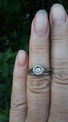 0.40Ctw White Round Moissanite Vintage Reproduction Wedding Ring Set 925 Silver