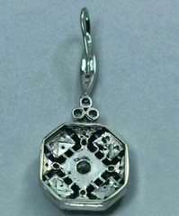 Art Deco Style Round Lab Created Diamond 925 Silver Anniversary Earrings