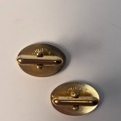 Vintage Cuff Links Gold Tone Oval MCM Bullet Back