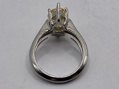 Vintage Avon Marquise-Shape Pale Yellow Stone in Silvertone Ring (Size 7)