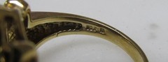 Ross Simons Gold Plated Sterling Silver Snowflake Obsidian Ring 7.5g ~ 2-G314