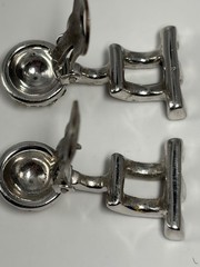 Art Deco Sterling Silver Rhinestone Drop Earrings Pat Pend Vintage 1930s