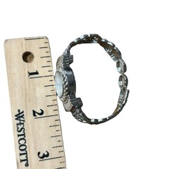 Vintage Geneva Silver Tone Bracelet Watch | Ornate Filigree Band | Victorian