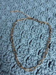 Vintage 90s Goldtone Paperclip Chain Necklace Lobster Clasp 14 – 17 inches Long