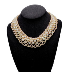 Faux Pearl Collar RBG Style Professional Old Style Elegance Necklace 18 Inch