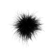 Ostrich Oversized Feather Flower Brooch Pin, Vintage Statement Jewelry black
