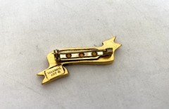 Vintage MAXIMAL ART John Wind HALLOWEEN Trick Or Treat 14 k Plated BANNER BROOCH