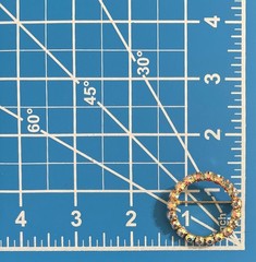 AB Aurora Borealis Clear Rhinestones Circle Pin Vtg Gold Tone Approx 1.5 Inches