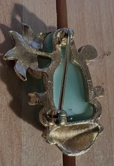 Vintage Jomaz palm tree Buddha brooch