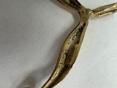 Vtg 80’s Gold Tone Sterling Silver Whale Tail Charm Holder Marked Ster 1.25”