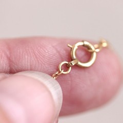 Estate 18k Gold Necklace Station Link Vintage Modernist 15.5″ 1970s 3.56g K18