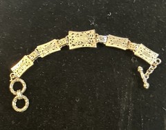 Vintage SU Thailand Sterling Silver 925 Bali Style Link Bracelet 6.5″-7.”