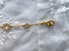 Vintage Bracelet Swan Signed Swarovski Crystals Geometric Chain Gold Tone 7.5″ L