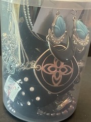 Mystery Jewelry Jar BOLD CHUNKY Curated Black Silver All Wearable Glam Runway