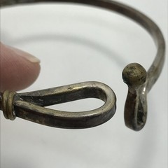 Vintage Mexico LMA 925 Sterling Silver Brass Clasp Closure Bangle Bracelet sz 7