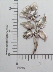 30574 Matte Silver Victorian Flower Spray Jewelry Finding