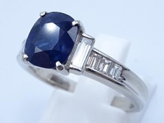 1.89ct GIA Burma No Heat Blue Sapphire & 0.54ct Diamond Platinum Ring Size 7.5