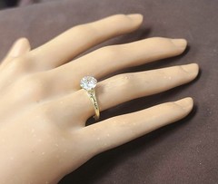 14k Yellow Gold Vintage Engagement Ring 1.45ct.Lab-Grown Old Euro Diamond