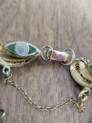 Vintage Sorrento Sterling Silver & Filigree Bracelet & Clip Earrings