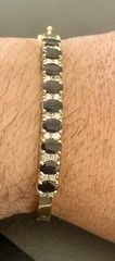 14k Yellow Gold 5.4CTW Sapphire and 0.60CTW Diamond Bangle Bracelet (F263)