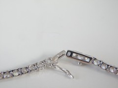 Vintage Sterling Silver 925 Cubic Zirconia Tennis Necklace Fits 18″