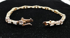 1995 Eliabeth Taylor Evening Star for Avon Gold & CZ Tennis Bracelet Book Piece