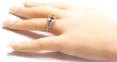 Antique Art Deco Setting Mounting Platinum Hold 6MM-8MM Ring Size 6 UK-L1/2