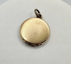 Antique Victorian Child Pic Blank Monogram Gold Filled Locket Pendant Charm Read